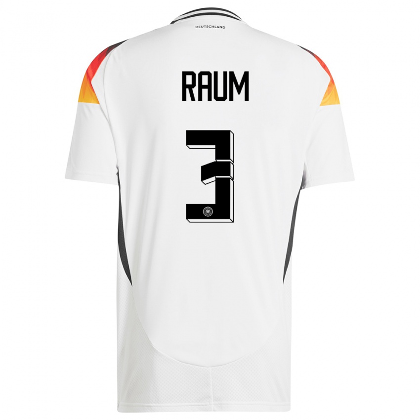 Niño Camiseta Alemania David Raum #3 Blanco 1ª Equipación 24-26 La Camisa México
