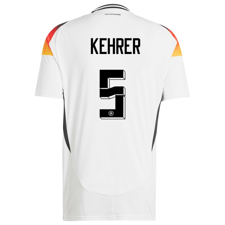 Niño Camiseta Alemania Thilo Kehrer #5 Blanco 1ª Equipación 24-26 La Camisa México