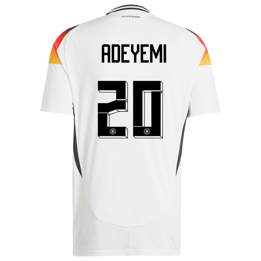 Niño Camiseta Alemania Karim Adeyemi #20 Blanco 1ª Equipación 24-26 La Camisa México