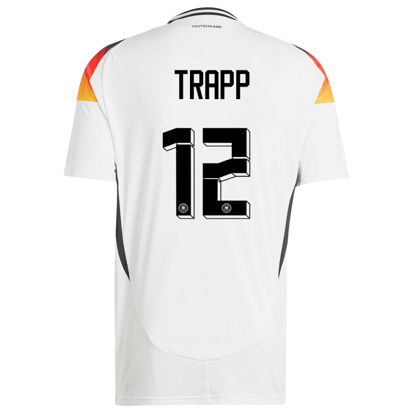 Niño Camiseta Alemania Kevin Trapp #12 Blanco 1ª Equipación 24-26 La Camisa México