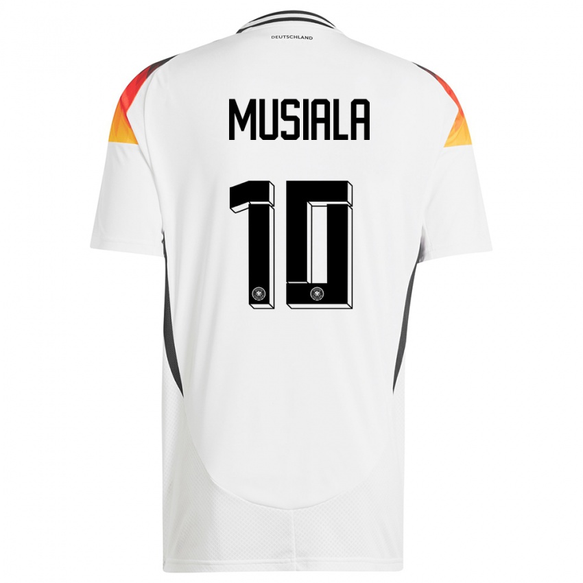 Niño Camiseta Alemania Jamal Musiala #10 Blanco 1ª Equipación 24-26 La Camisa México