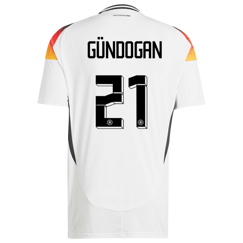 Niño Camiseta Alemania Ilkay Gundogan #21 Blanco 1ª Equipación 24-26 La Camisa México