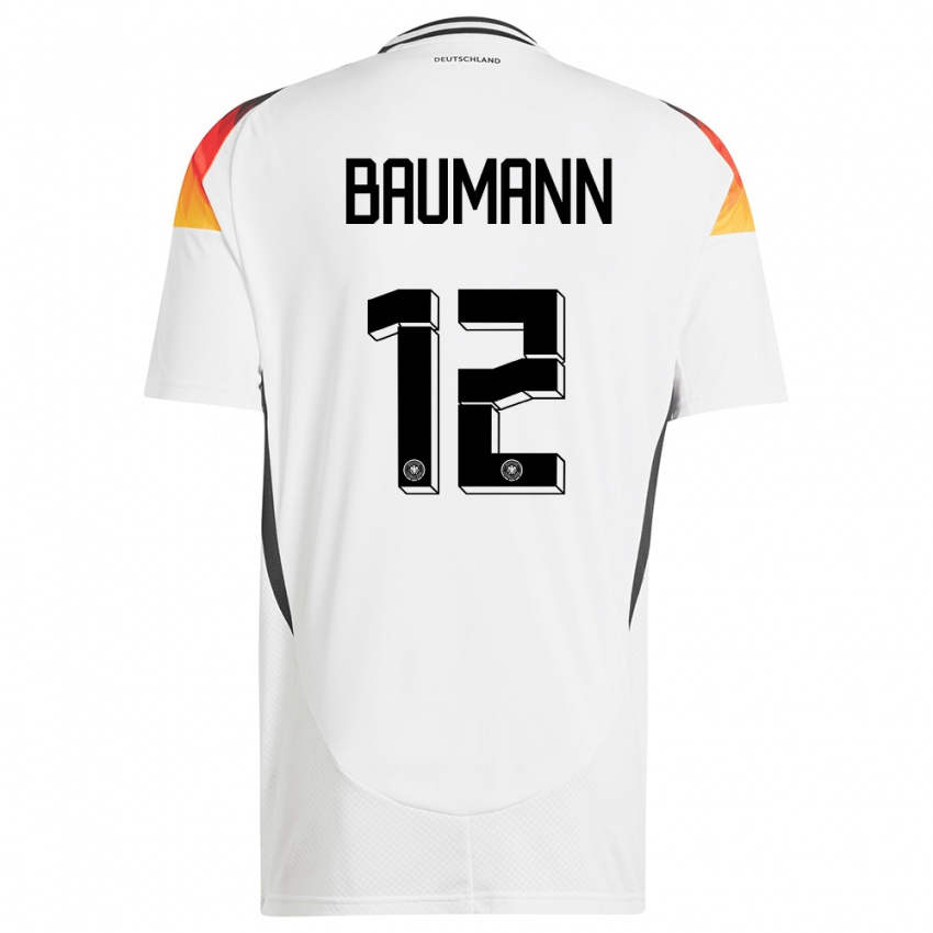 Niño Camiseta Alemania Oliver Baumann #12 Blanco 1ª Equipación 24-26 La Camisa México