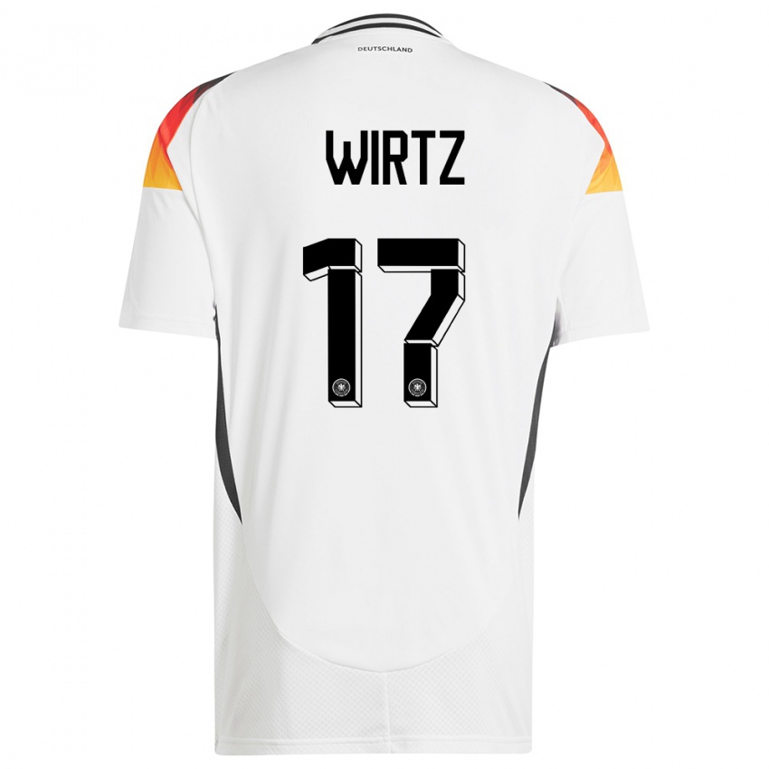 Niño Camiseta Alemania Florian Wirtz #17 Blanco 1ª Equipación 24-26 La Camisa México