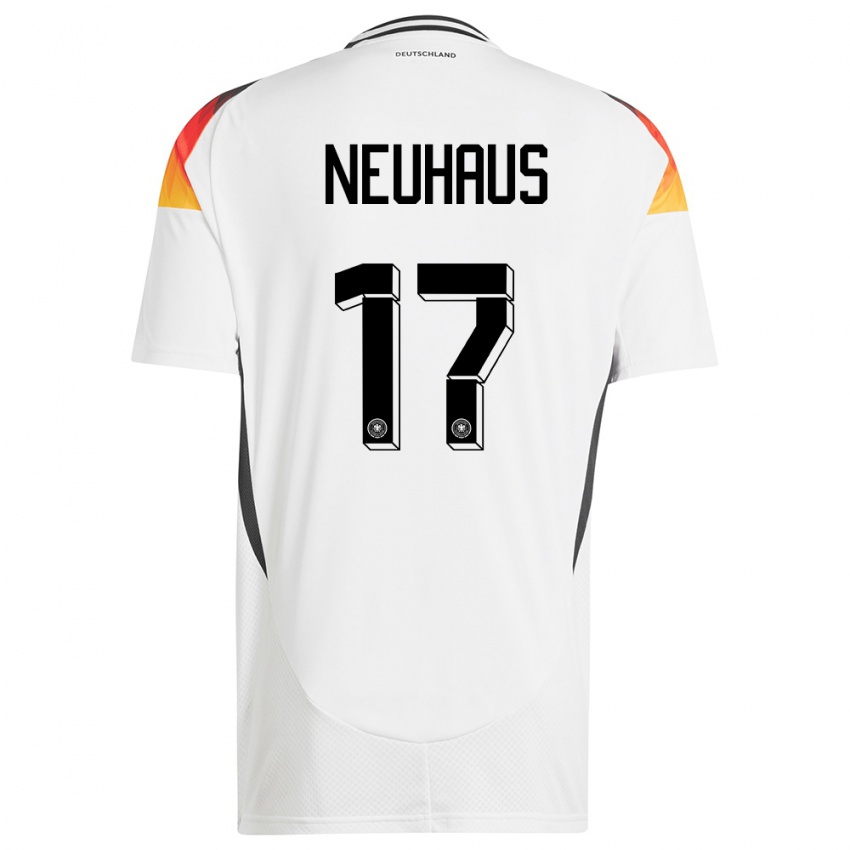 Niño Camiseta Alemania Florian Neuhaus #17 Blanco 1ª Equipación 24-26 La Camisa México