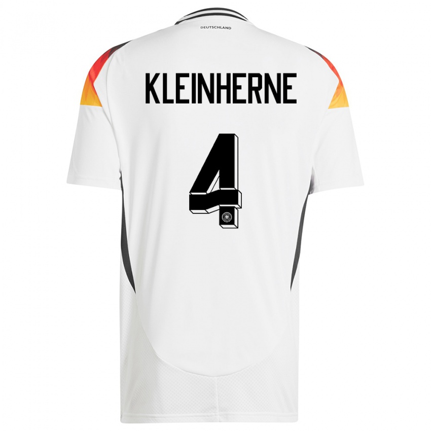 Niño Camiseta Alemania Sophia Kleinherne #4 Blanco 1ª Equipación 24-26 La Camisa México