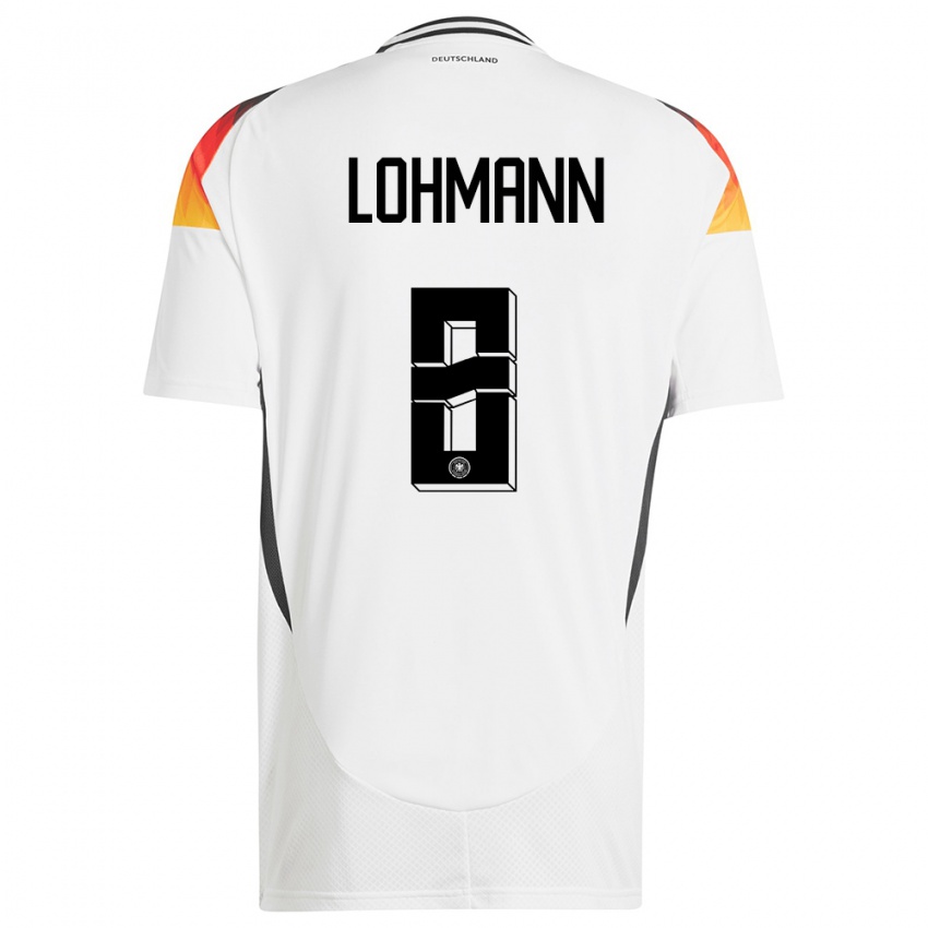 Niño Camiseta Alemania Sydney Lohmann #8 Blanco 1ª Equipación 24-26 La Camisa México