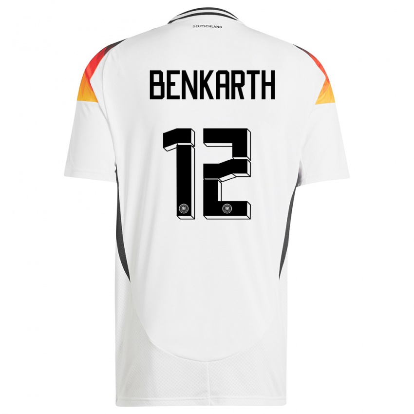 Niño Camiseta Alemania Laura Benkarth #12 Blanco 1ª Equipación 24-26 La Camisa México