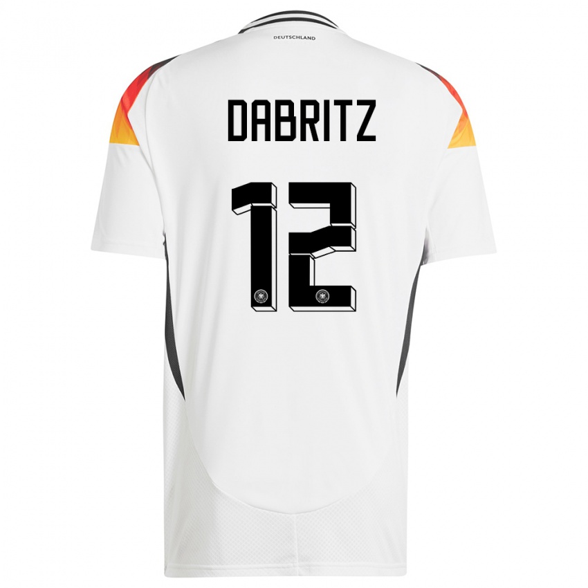 Niño Camiseta Alemania Sara Dabritz #12 Blanco 1ª Equipación 24-26 La Camisa México