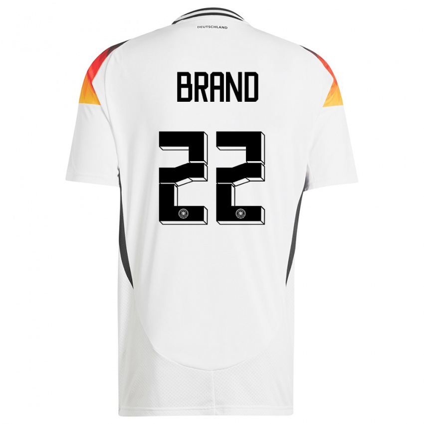 Niño Camiseta Alemania Jule Brand #22 Blanco 1ª Equipación 24-26 La Camisa México