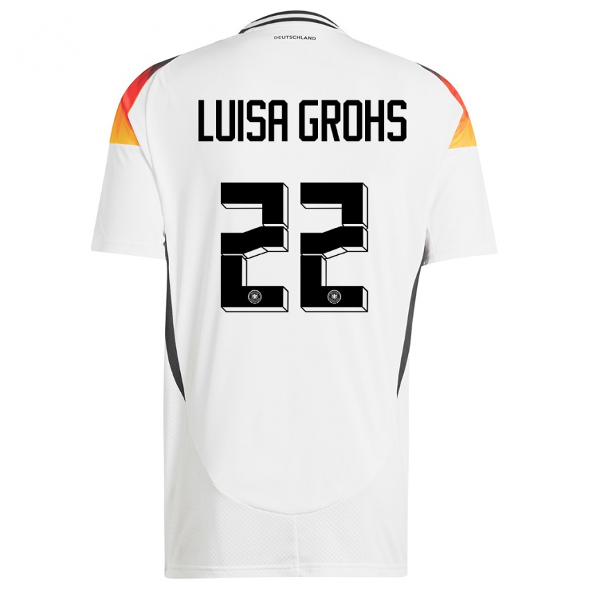 Niño Camiseta Alemania Maria Luisa Grohs #22 Blanco 1ª Equipación 24-26 La Camisa México