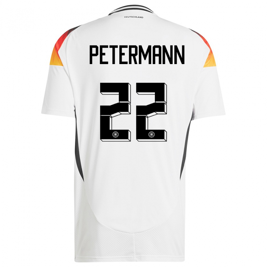 Niño Camiseta Alemania Lena Petermann #22 Blanco 1ª Equipación 24-26 La Camisa México