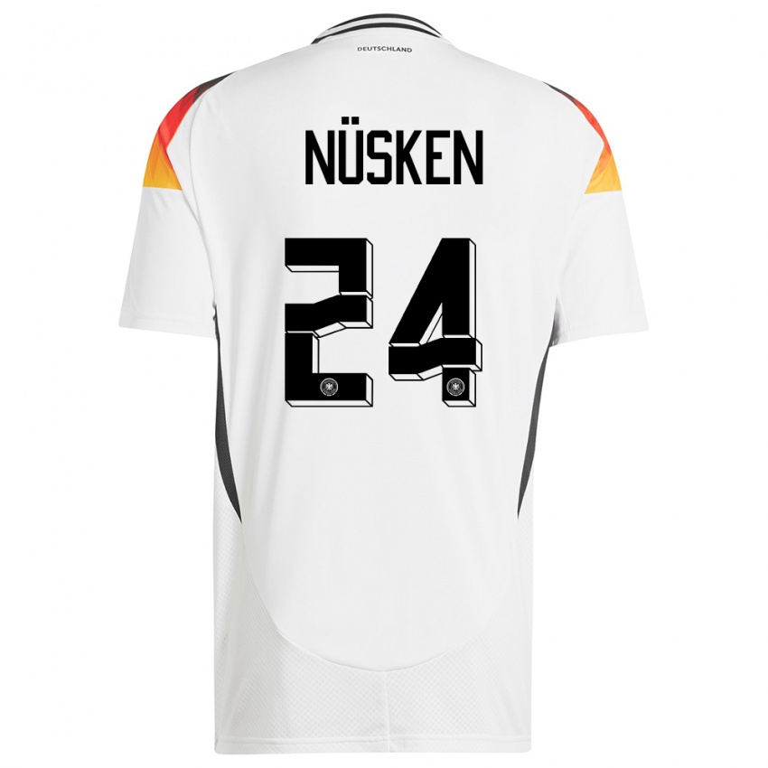 Niño Camiseta Alemania Sjoeke Nusken #24 Blanco 1ª Equipación 24-26 La Camisa México