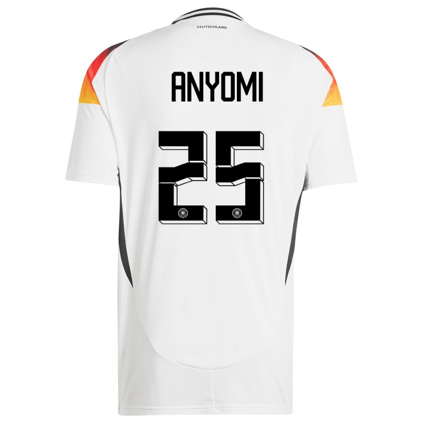 Niño Camiseta Alemania Nicole Anyomi #25 Blanco 1ª Equipación 24-26 La Camisa México