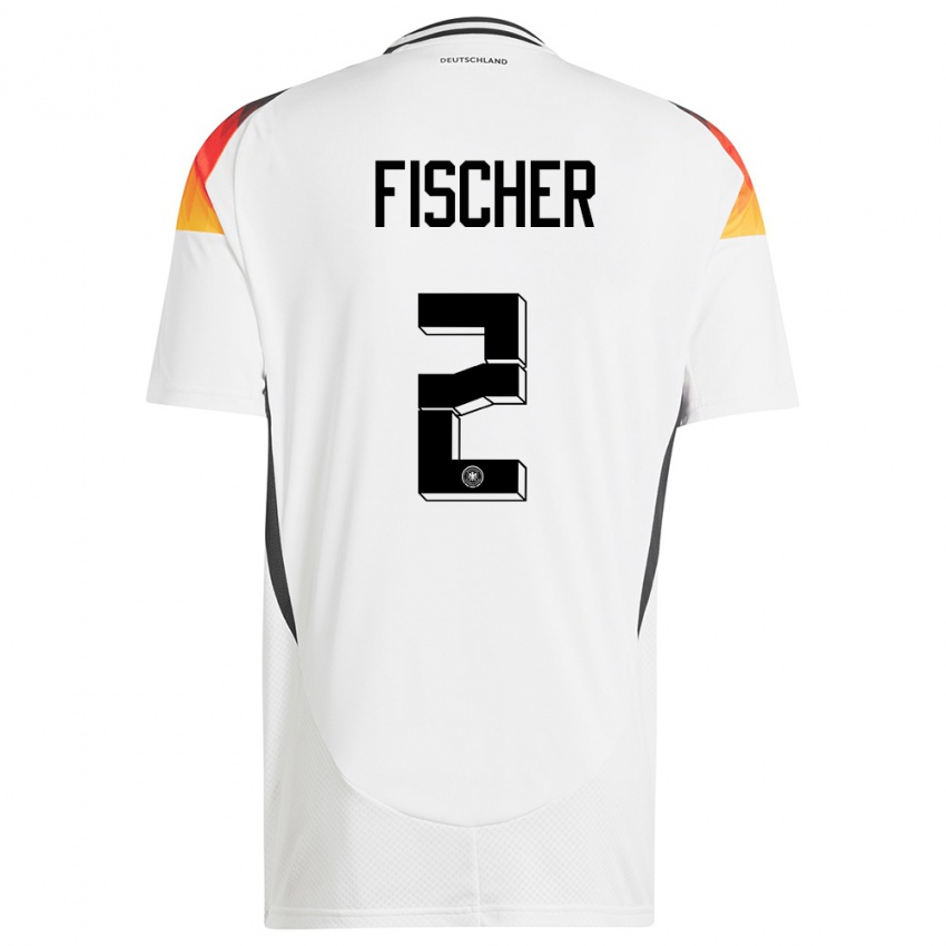 Niño Camiseta Alemania Kilian Fischer #2 Blanco 1ª Equipación 24-26 La Camisa México