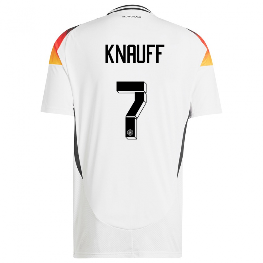 Niño Camiseta Alemania Ansgar Knauff #7 Blanco 1ª Equipación 24-26 La Camisa México