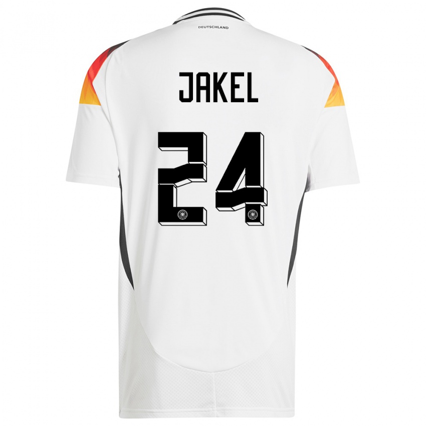 Niño Camiseta Alemania Frederik Jakel #24 Blanco 1ª Equipación 24-26 La Camisa México