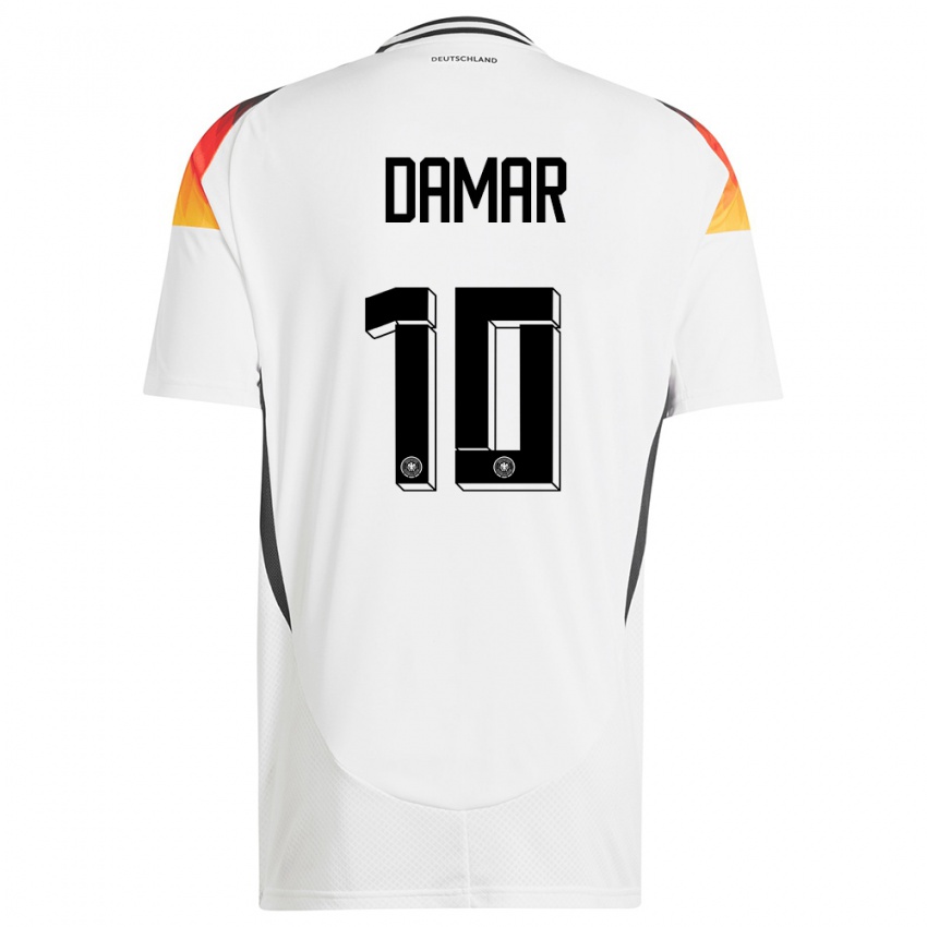 Niño Camiseta Alemania Muhammed Damar #10 Blanco 1ª Equipación 24-26 La Camisa México