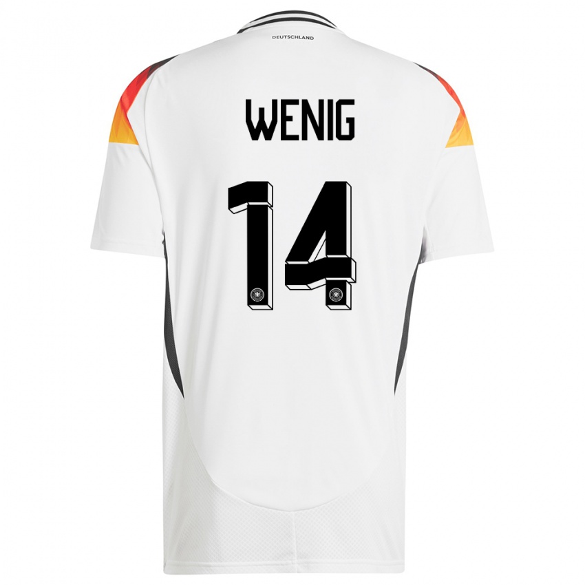 Niño Camiseta Alemania Marcel Wenig #14 Blanco 1ª Equipación 24-26 La Camisa México