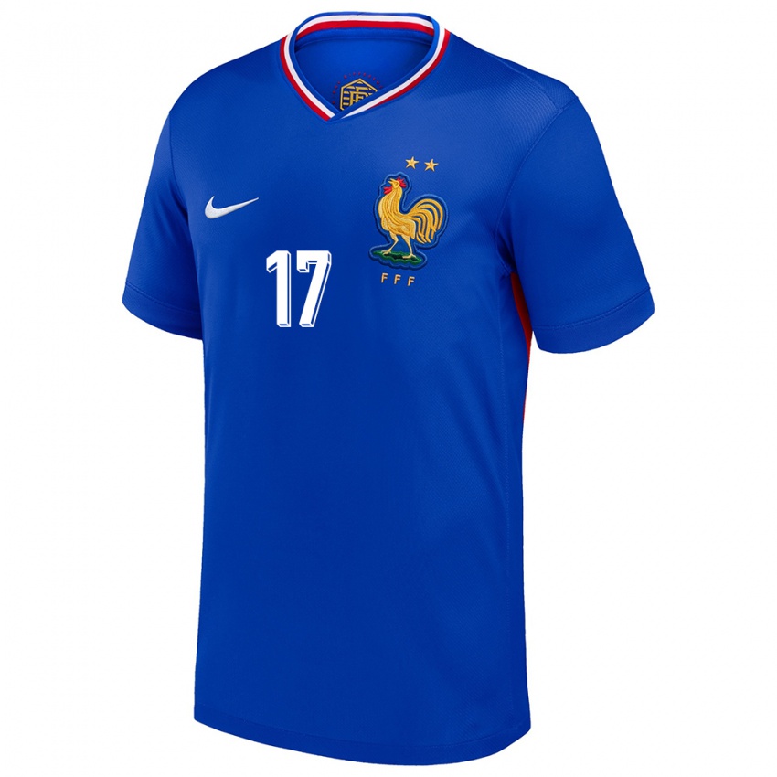 Niño Camiseta Francia Jordan Veretout #17 Azul 1ª Equipación 24-26 La Camisa México