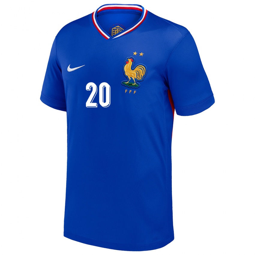 Niño Camiseta Francia Pierre Kalulu #20 Azul 1ª Equipación 24-26 La Camisa México