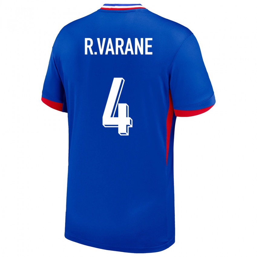 Niño Camiseta Francia Raphael Varane #4 Azul 1ª Equipación 24-26 La Camisa México