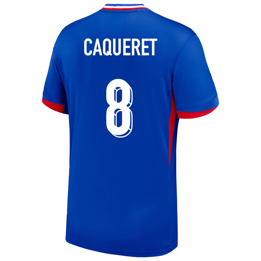 Niño Camiseta Francia Maxence Caqueret #8 Azul 1ª Equipación 24-26 La Camisa México