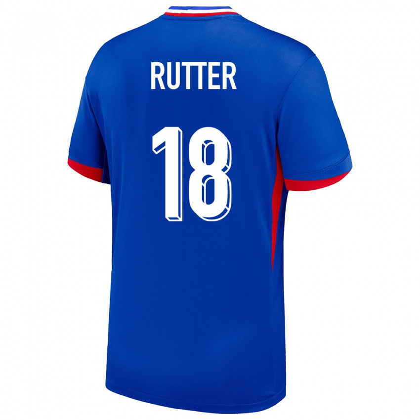 Niño Camiseta Francia Georginio Rutter #18 Azul 1ª Equipación 24-26 La Camisa México