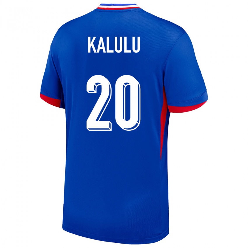 Niño Camiseta Francia Pierre Kalulu #20 Azul 1ª Equipación 24-26 La Camisa México