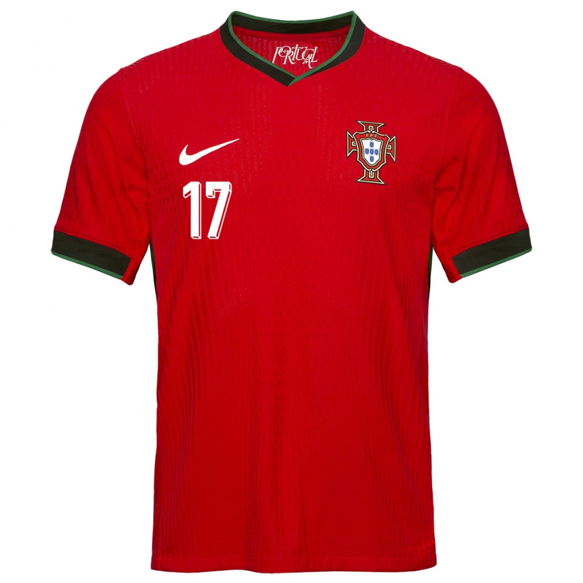 Niño Camiseta Portugal Rafael Leao #17 Rojo 1ª Equipación 24-26 La Camisa México