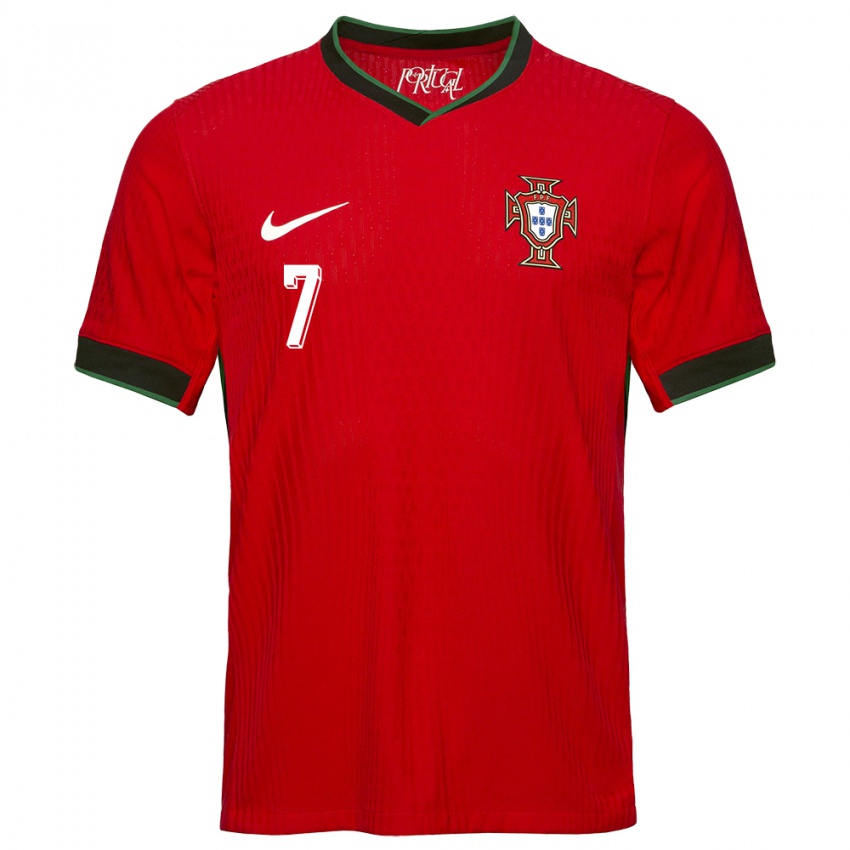 Niño Camiseta Portugal Cristiano Ronaldo #7 Rojo 1ª Equipación 24-26 La Camisa México