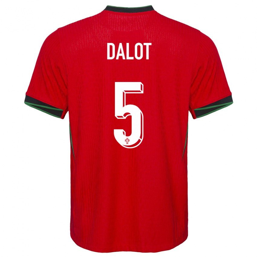 Niño Camiseta Portugal Diogo Dalot #5 Rojo 1ª Equipación 24-26 La Camisa México