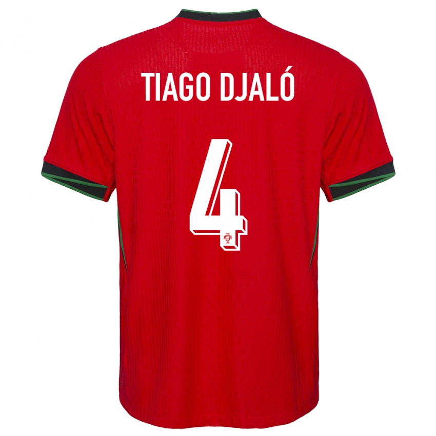 Niño Camiseta Portugal Tiago Djalo #4 Rojo 1ª Equipación 24-26 La Camisa México