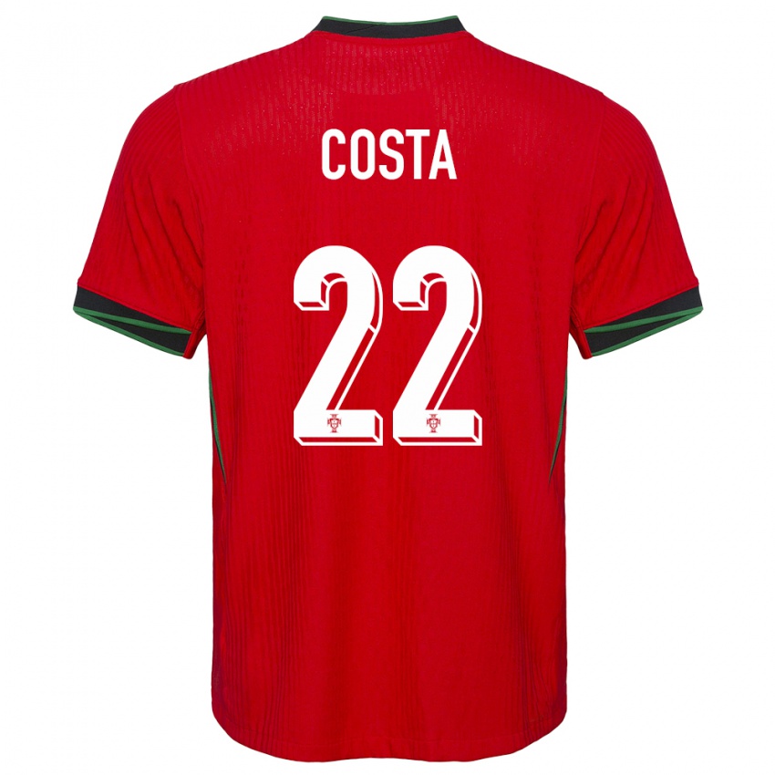 Niño Camiseta Portugal Diogo Costa #22 Rojo 1ª Equipación 24-26 La Camisa México