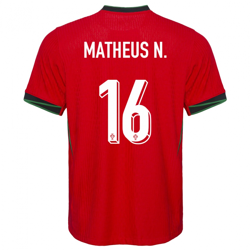 Niño Camiseta Portugal Matheus Nunes #16 Rojo 1ª Equipación 24-26 La Camisa México