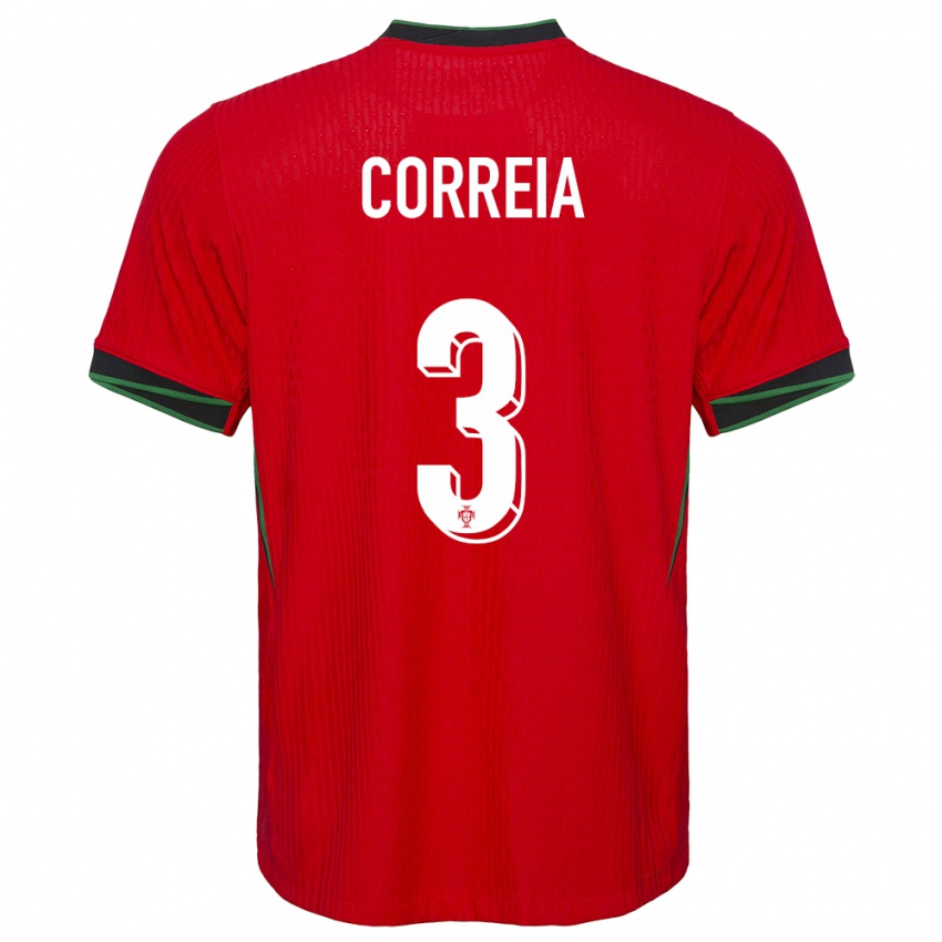 Niño Camiseta Portugal Alicia Correia #3 Rojo 1ª Equipación 24-26 La Camisa México