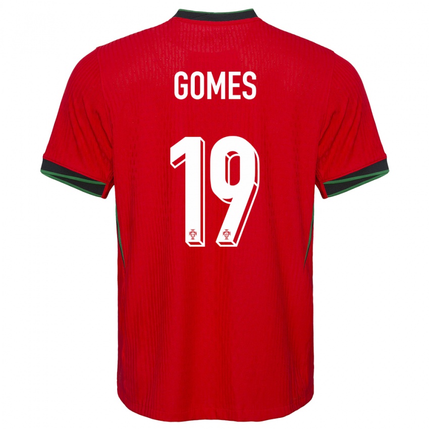 Niño Camiseta Portugal Diana Gomes #19 Rojo 1ª Equipación 24-26 La Camisa México