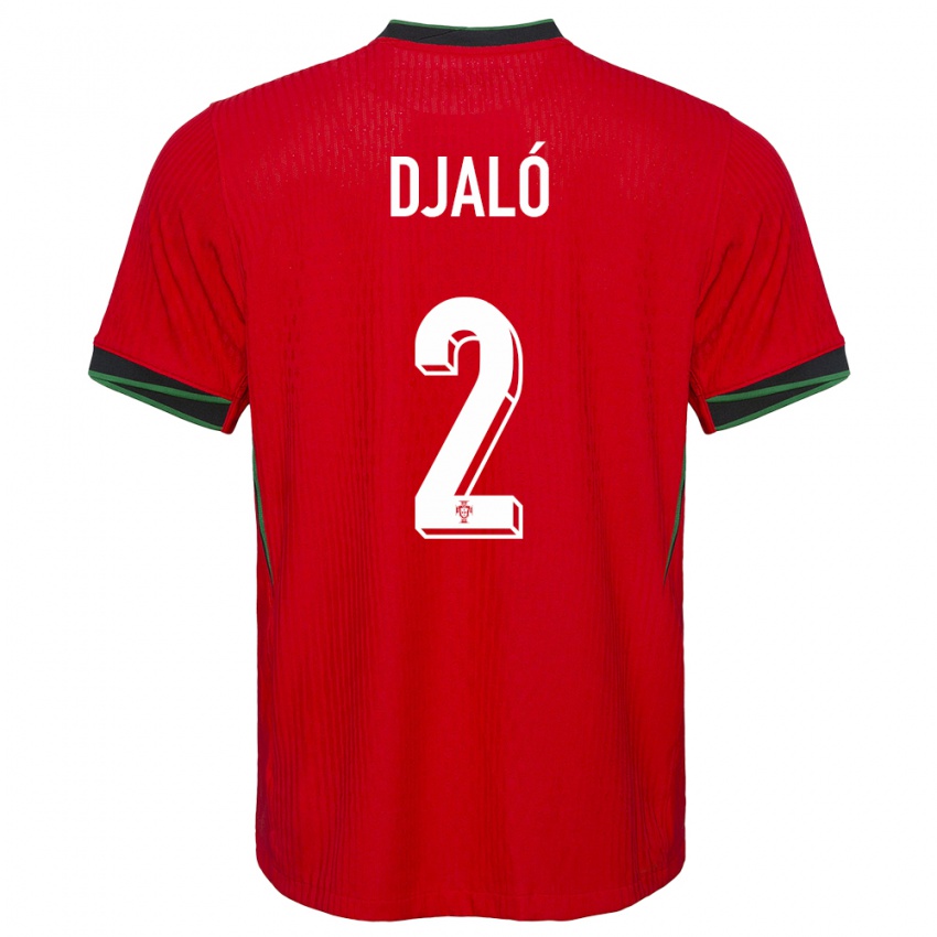 Niño Camiseta Portugal Tiago Djalo #2 Rojo 1ª Equipación 24-26 La Camisa México