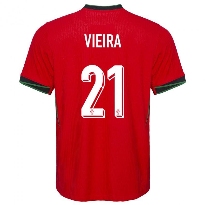 Niño Camiseta Portugal Fabio Vieira #21 Rojo 1ª Equipación 24-26 La Camisa México