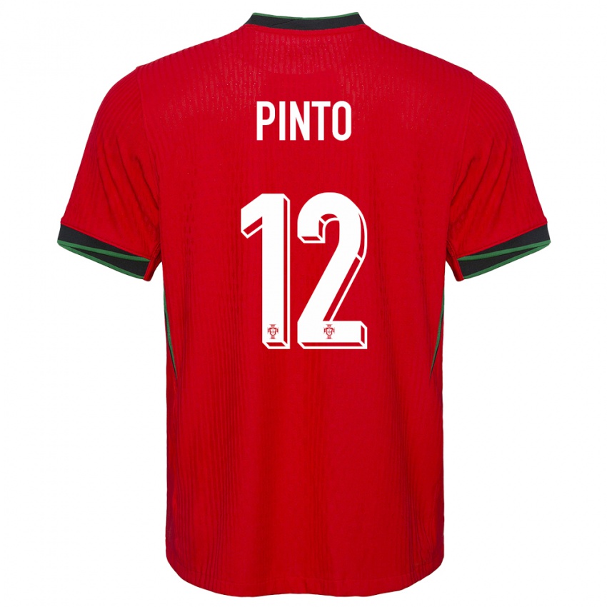 Niño Camiseta Portugal Diogo Pinto #12 Rojo 1ª Equipación 24-26 La Camisa México