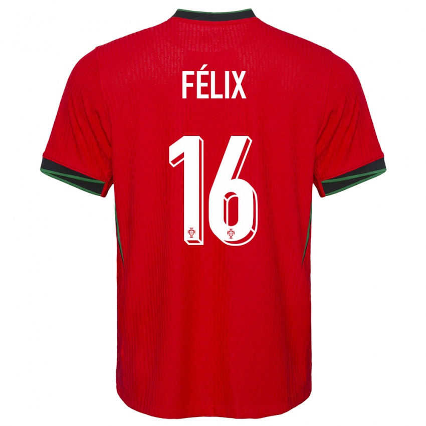 Niño Camiseta Portugal Hugo Felix #16 Rojo 1ª Equipación 24-26 La Camisa México