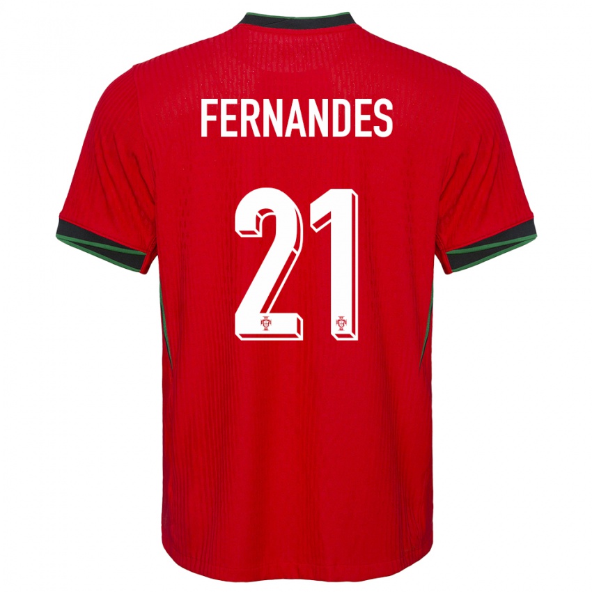 Niño Camiseta Portugal Mateus Fernandes #21 Rojo 1ª Equipación 24-26 La Camisa México