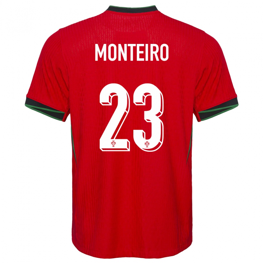 Niño Camiseta Portugal David Monteiro #23 Rojo 1ª Equipación 24-26 La Camisa México