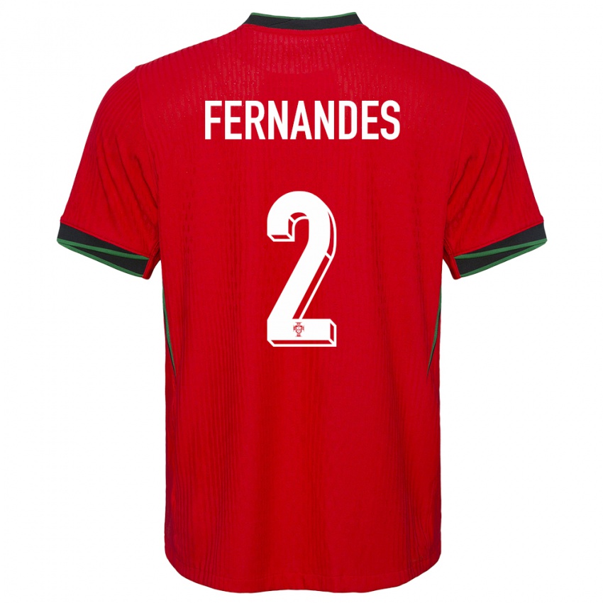 Niño Camiseta Portugal Martim Fernandes #2 Rojo 1ª Equipación 24-26 La Camisa México