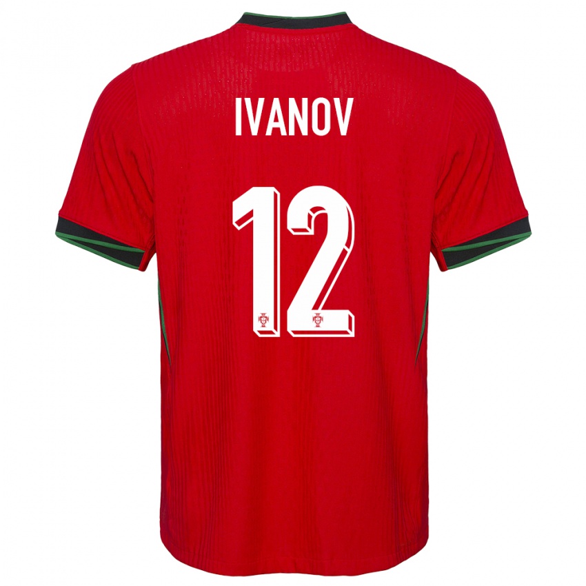 Niño Camiseta Portugal David Ivanov #12 Rojo 1ª Equipación 24-26 La Camisa México