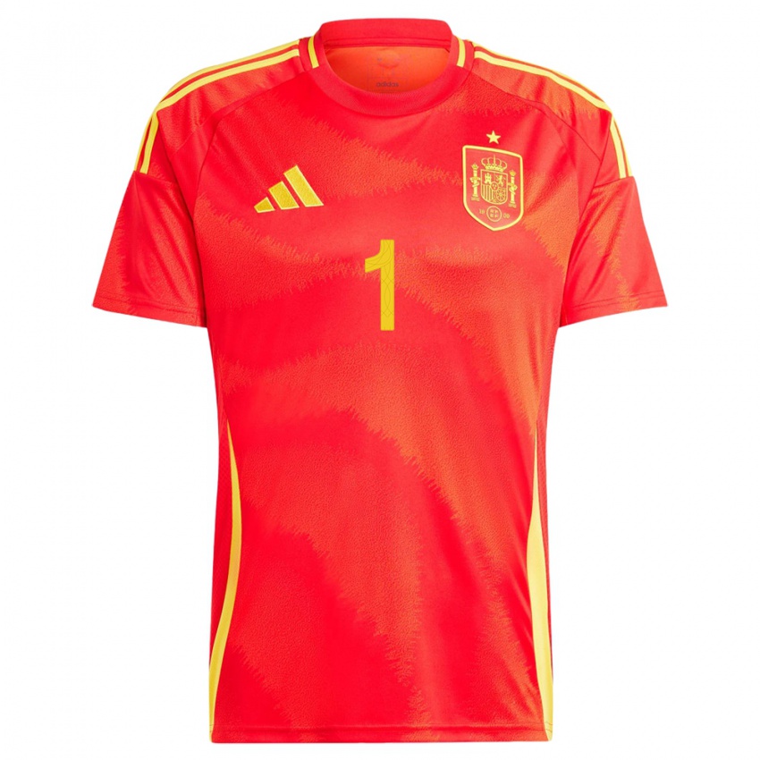 Niño Camiseta España David Raya #1 Rojo 1ª Equipación 24-26 La Camisa México