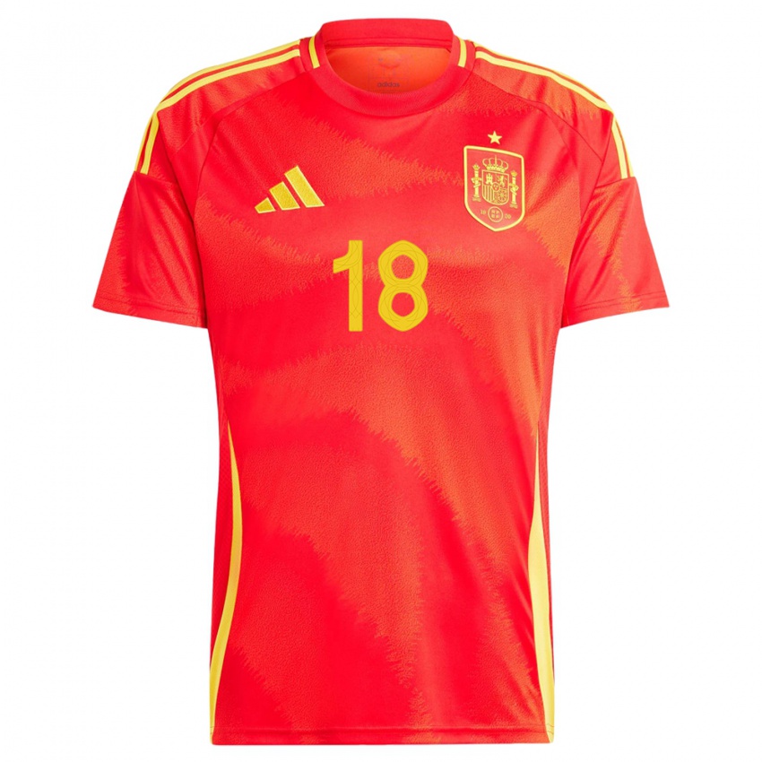 Niño Camiseta España Jordi Alba #18 Rojo 1ª Equipación 24-26 La Camisa México