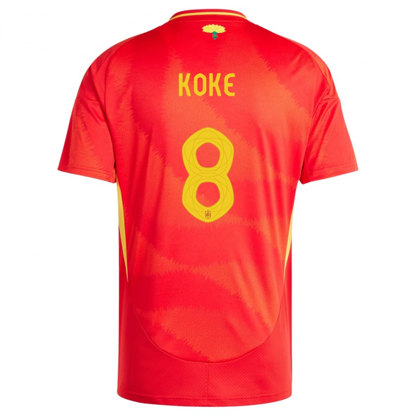 Niño Camiseta España Koke #8 Rojo 1ª Equipación 24-26 La Camisa México