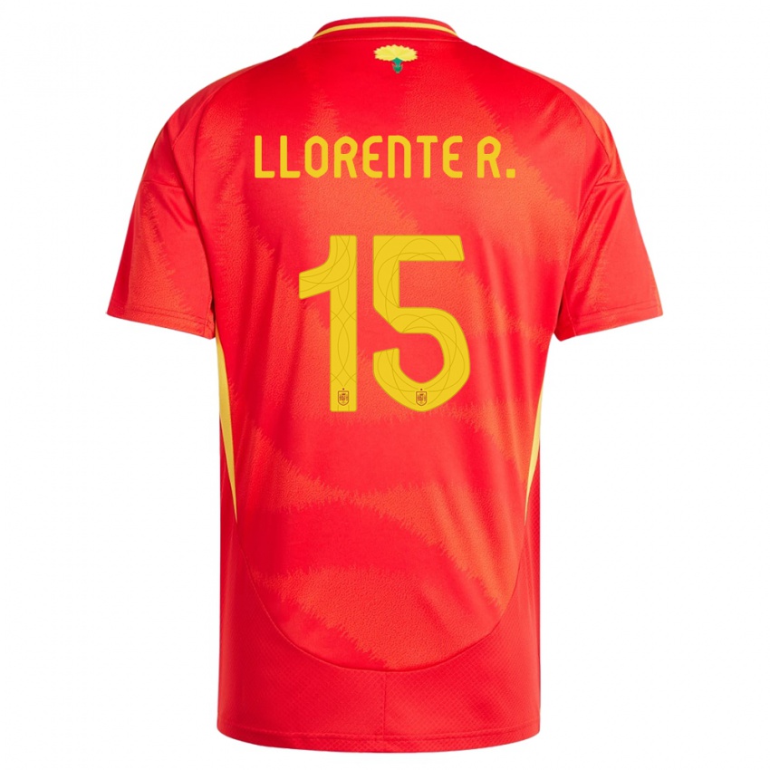 Niño Camiseta España Diego Llorente #15 Rojo 1ª Equipación 24-26 La Camisa México