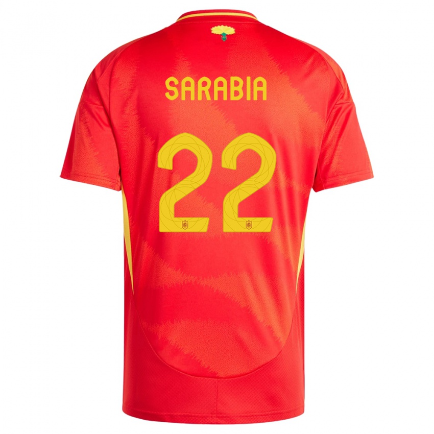 Niño Camiseta España Pablo Sarabia #22 Rojo 1ª Equipación 24-26 La Camisa México